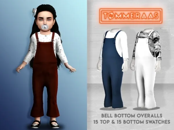Alpha TØMMERAAS Bell Bottom Overalls by tommeraas - The Sims 4 Custom Content