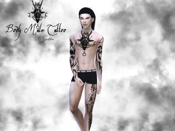 Mix reevaly Body Male Tattoo 7 by simsfinds - The Sims 4 Custom Content