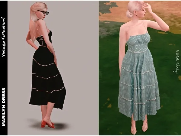 Alpha Marilyn Dress by serenity-cc - The Sims 4 custom content