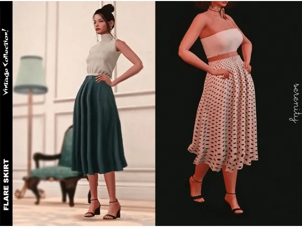 Mix Flare Skirt by serenity-cc - The Sims 4 custom content