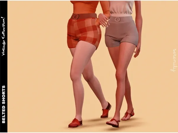 Mix Belted Shorts by serenity-cc - The Sims 4 custom content