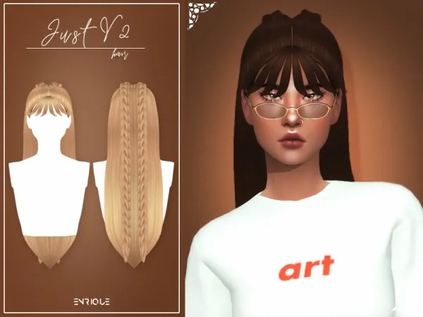 Maxis Match [EnriqueS4] Just Hairstyle V2 - The Sims 4 Custom Content