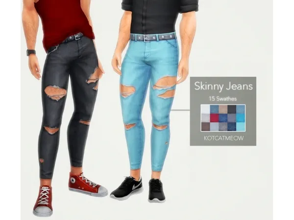 Maxis Match kotcatmeow SKINNY JEANS - The Sims 4 Custom Content