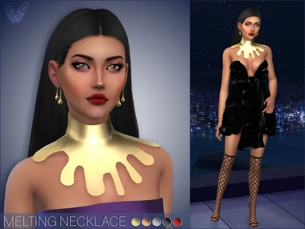 Alpha Melting Necklace by giuliettasims - The Sims 4 Custom Content