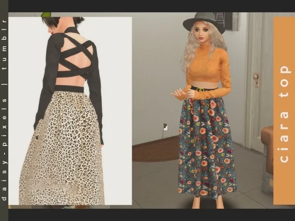 Alpha Ciara Top ( ) by daisypixels - The Sims 4 Custom Content