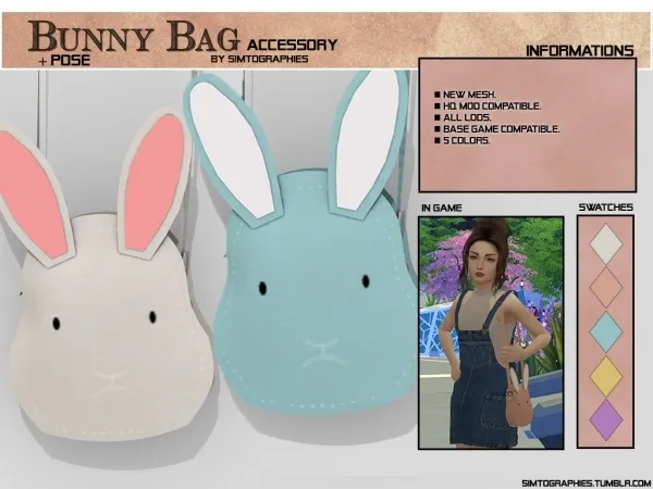 Alpha Bunny Bag Pose by simtographies - The Sims 4 Custom Content