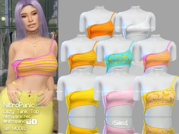 Alpha Lazy Tank Tops by nitropanic - The Sims 4 Custom Content