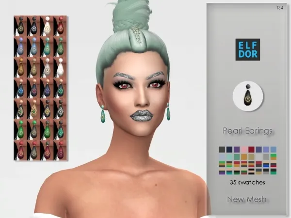 Maxis Match Pearl Earings by elfdor - The Sims 4 Custom Content