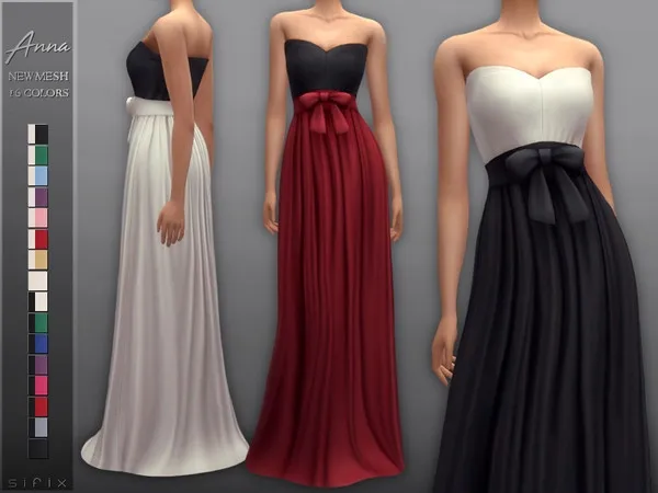 Mix Anna Dress - The Sims 4 Custom Content