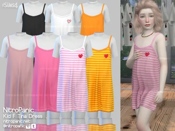Alpha Kid F Tina Dress by nitropanic - The Sims 4 Custom Content