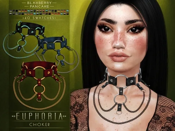 Alpha Blahberry Pancake Euphoria Choker by blahberry-pancake - The Sims 4 custom content