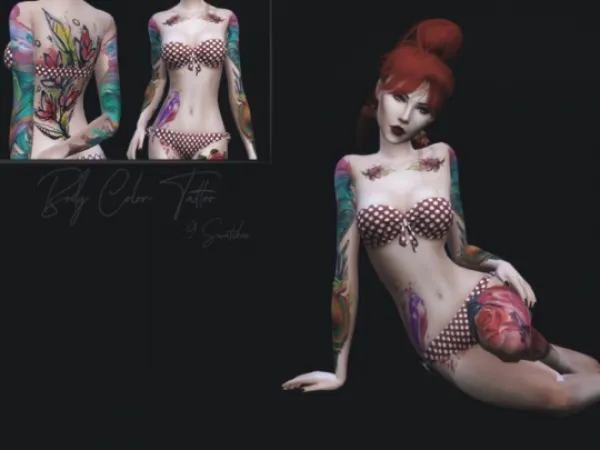 Mix Body Color Tattoo by simsfinds - The Sims 4 Custom Content