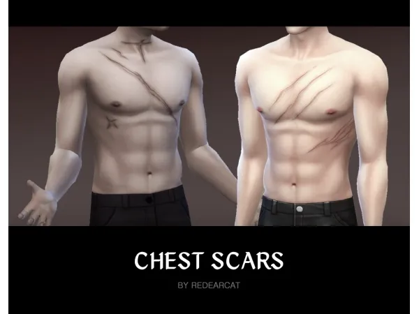 Maxis Match redearcat CHEST SCAR_1 - The Sims 4 Custom Content