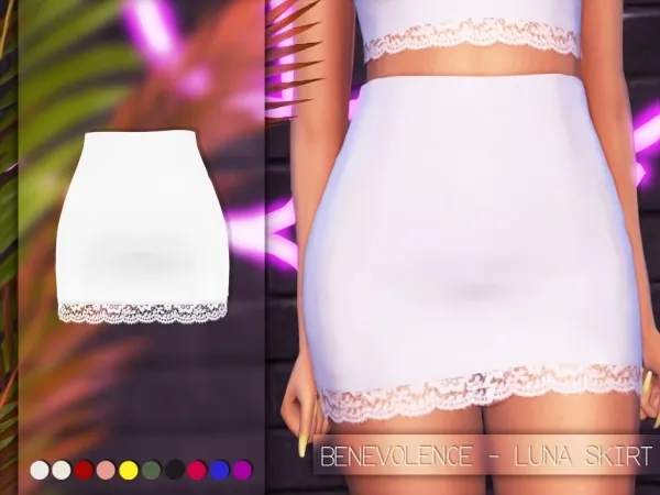 Alpha Luna Skirt by luminescent - The Sims 4 Custom Content
