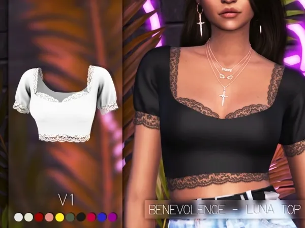 Alpha Luna Top V1 by luminescent - The Sims 4 Custom Content