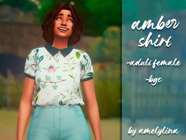 Alpha Amber top by amelylina - The Sims 4 Custom Content