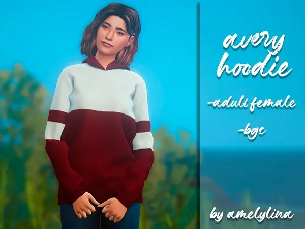 Alpha Avery hoodie by amelylina - The Sims 4 Custom Content