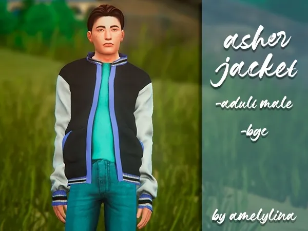 Alpha Asher jacket by amelylina - The Sims 4 Custom Content