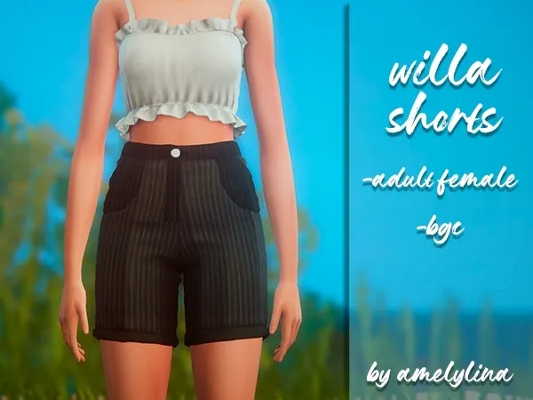 Alpha Willa shorts by amelylina - The Sims 4 Custom Content