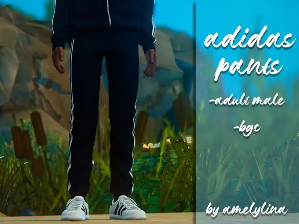 Alpha Adiddas pants by amelylina - The Sims 4 Custom Content
