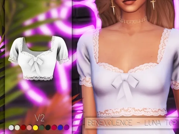 Alpha Luna Top V2 by luminescent - The Sims 4 Custom Content