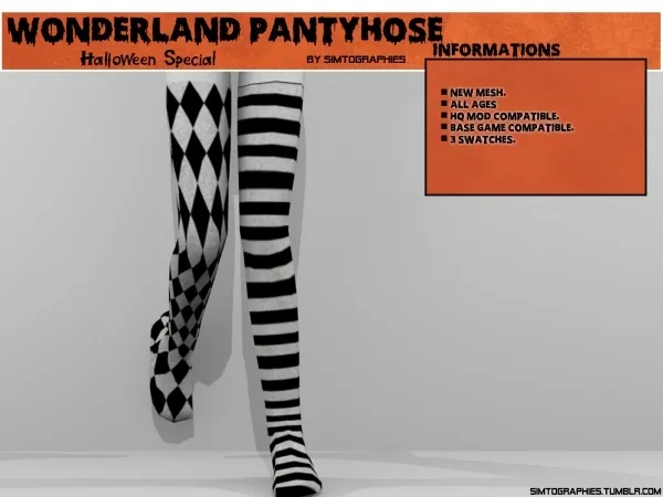 Alpha Wonderland Pantyhose Halloween Special - The Sims 4 Custom Content