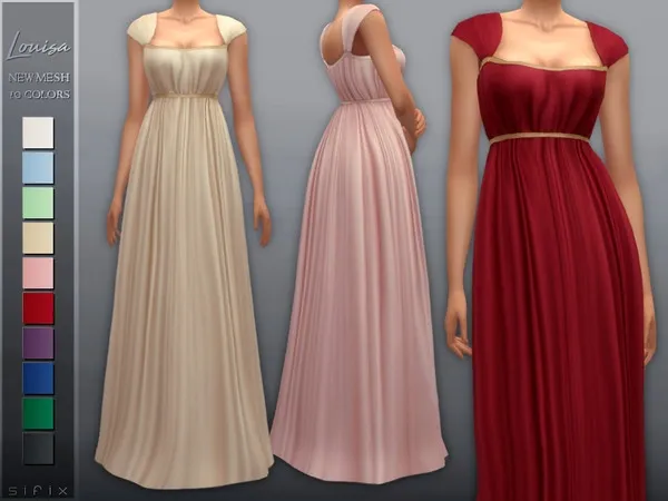 Mix Louisa Dress - The Sims 4 Custom Content