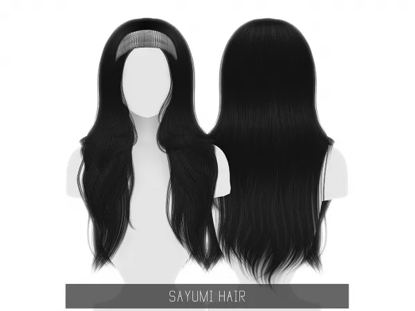 Alpha SAYUMI HAIR by simsfinds - The Sims 4 Custom Content