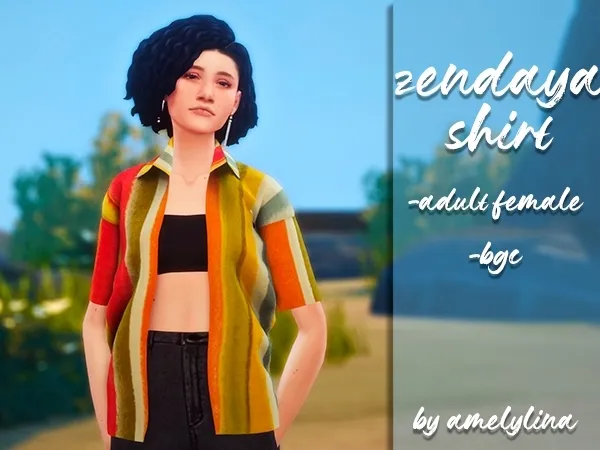 Alpha Zendaya shirt by amelylina - The Sims 4 Custom Content