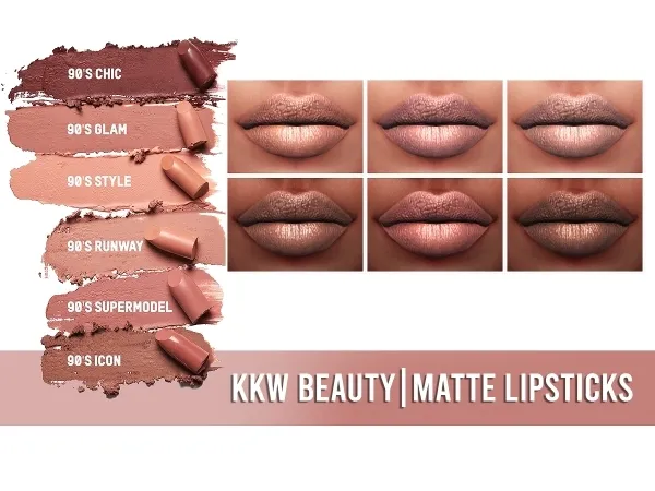 Alpha KKW BEAUTY MATTE LIPSTICKS - The Sims 4 Custom Content