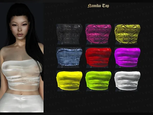Alpha SlayClassy 107 Namiko Top by slayclassy - The Sims 4 Custom Content