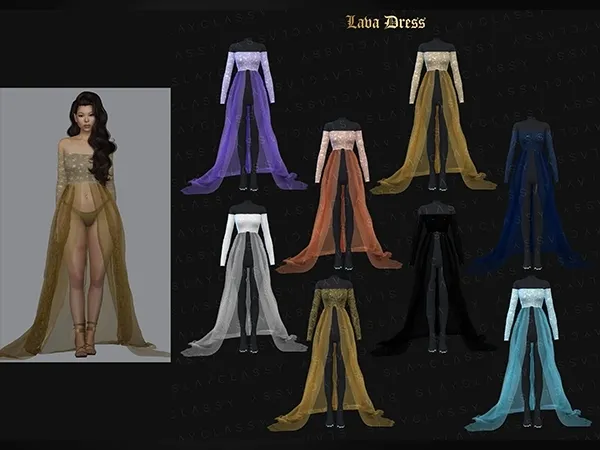 Alpha SlayClassy 107 Lava Dress by slayclassy - The Sims 4 Custom Content