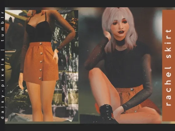 Alpha Rachel Skirt ( ) by daisypixels - The Sims 4 Custom Content
