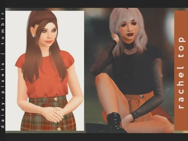 Alpha Rachel Top ( ) by daisypixels - The Sims 4 Custom Content