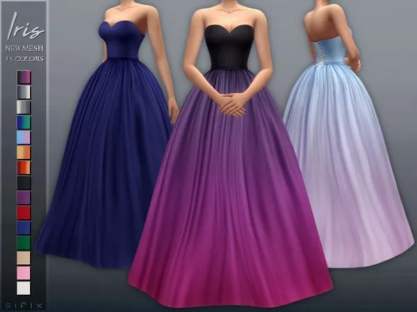 Alpha Iris Gown by thesimsresource - The Sims 4 Custom Content