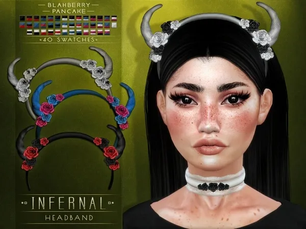 Alpha Blahberry Pancake Infernal Headband by blahberry-pancake - The Sims 4 custom content