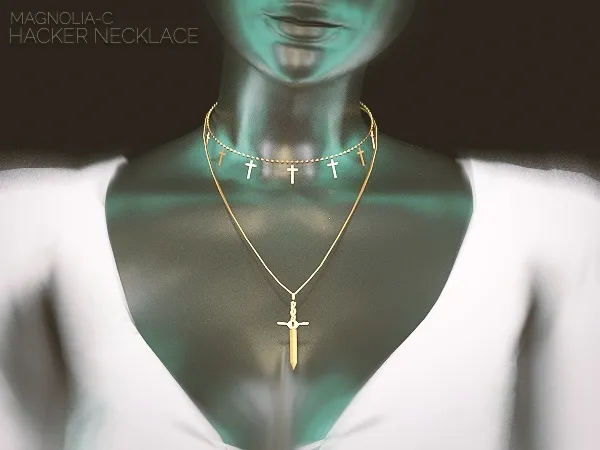 Alpha Magnolia C Hacker Necklace by magnolia-c - The Sims 4 Custom Content