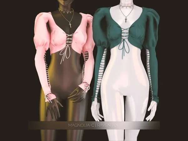 Alpha Magnolia C Raven Top by magnolia-c - The Sims 4 Custom Content