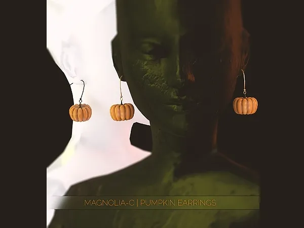 Alpha Magnolia C Pumpkin Earrings by magnolia-c - The Sims 4 Custom Content