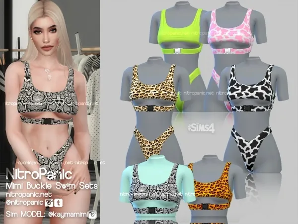 Alpha Mimi Buckle Swim Set (TOP) by nitropanic - The Sims 4 Custom Content