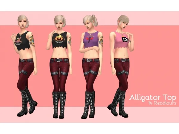Alpha midnightskysims Alligator Top by simsfinds - The Sims 4 Custom Content