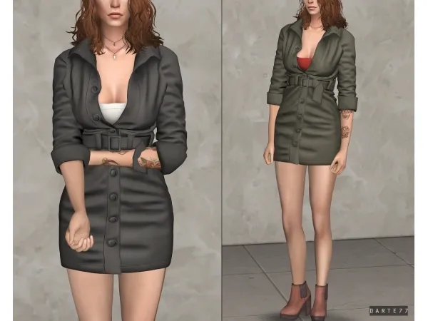 Alpha darte77 Cargo Dress by simsfinds - The Sims 4 Custom Content