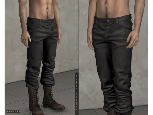 Alpha darte77 Vinyl Coated Jeans by simsfinds - The Sims 4 Custom Content