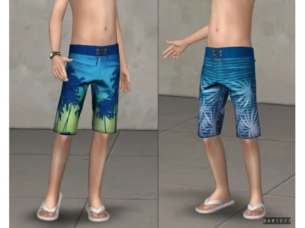 Alpha darte77 Swim Shorts for Kids by simsfinds - The Sims 4 Custom Content