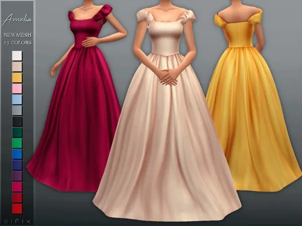 Maxis Match Amelia Gown - The Sims 4 Custom Content