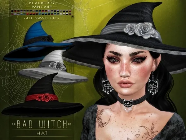 Maxis Match Blahberry Pancake Bad Witch Hat by blahberry-pancake - The Sims 4 Custom Content