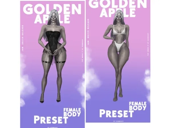 Mix REVISED Golden Apple body preset by simsfinds - The Sims 4 Custom Content
