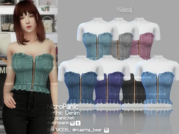 Alpha Gothic Denim - The Sims 4 Custom Content