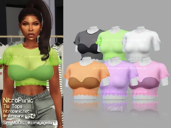 Alpha Tia Top by nitropanic - The Sims 4 Custom Content