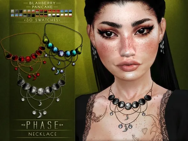 Alpha Blahberry Pancake Phase Necklace by blahberry-pancake - The Sims 4 Custom Content